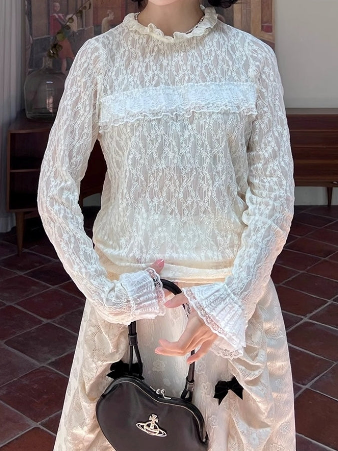 エッジフリルシアーボトミングシャツ X2516