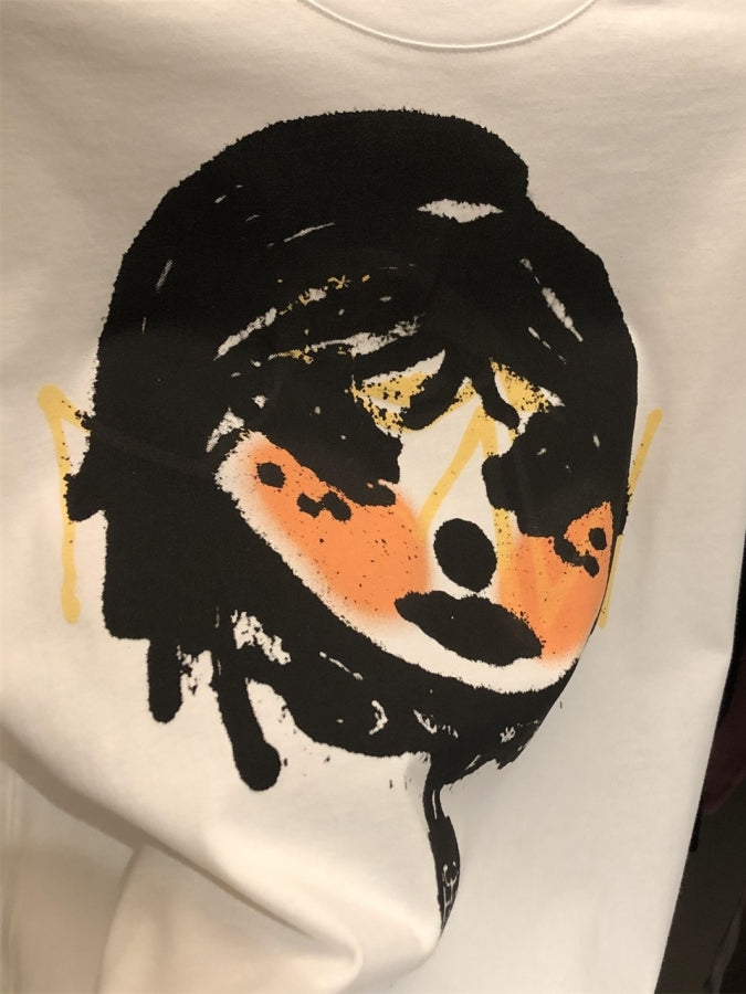 ガールプリントロールアップTシャツ X2370