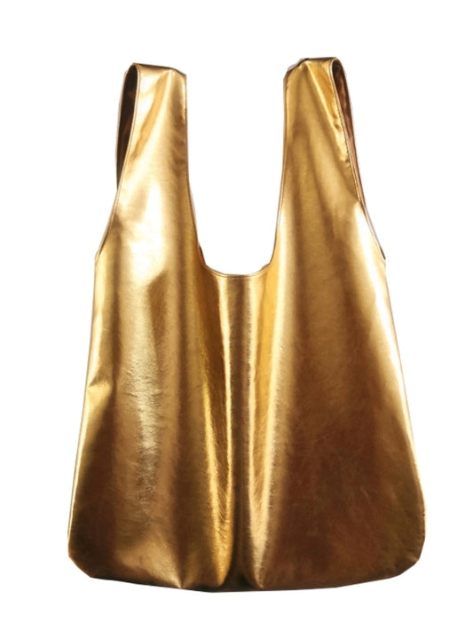 Metallic Faux Leather Eco Bag X2322