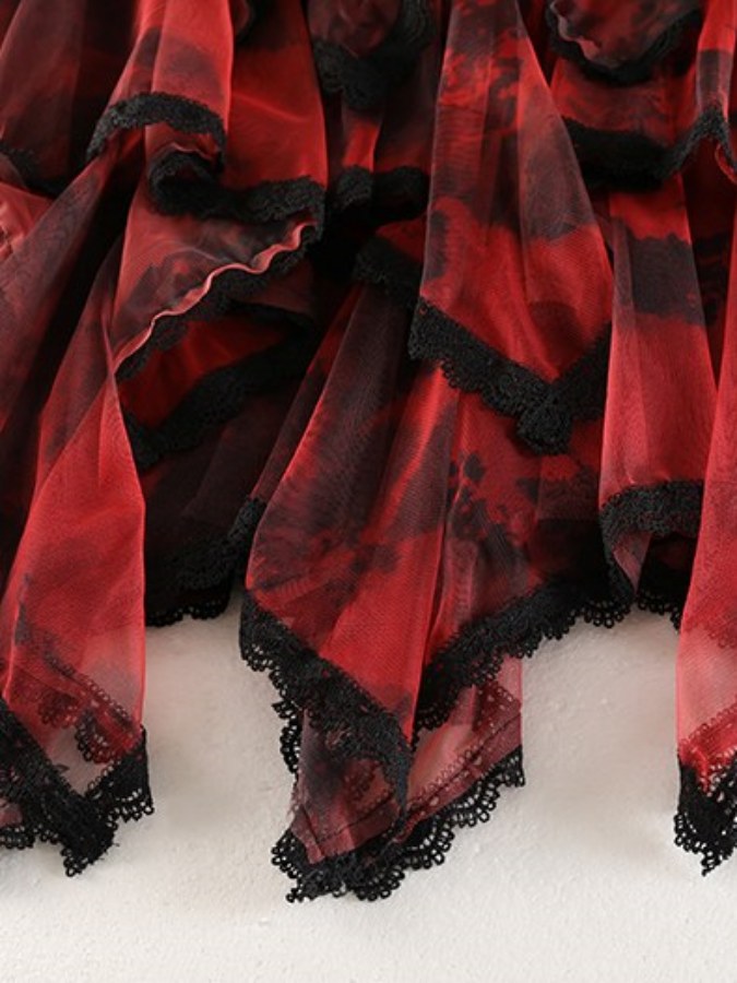 Random Design High Waist Tutu Long Skirt X2180
