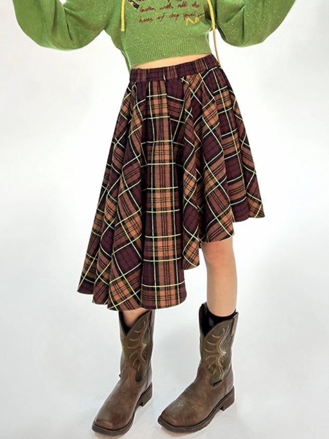 Layered Check Medium Skirt X2458
