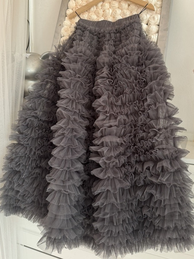 Ruffle Mesh Cake Skirt X3010