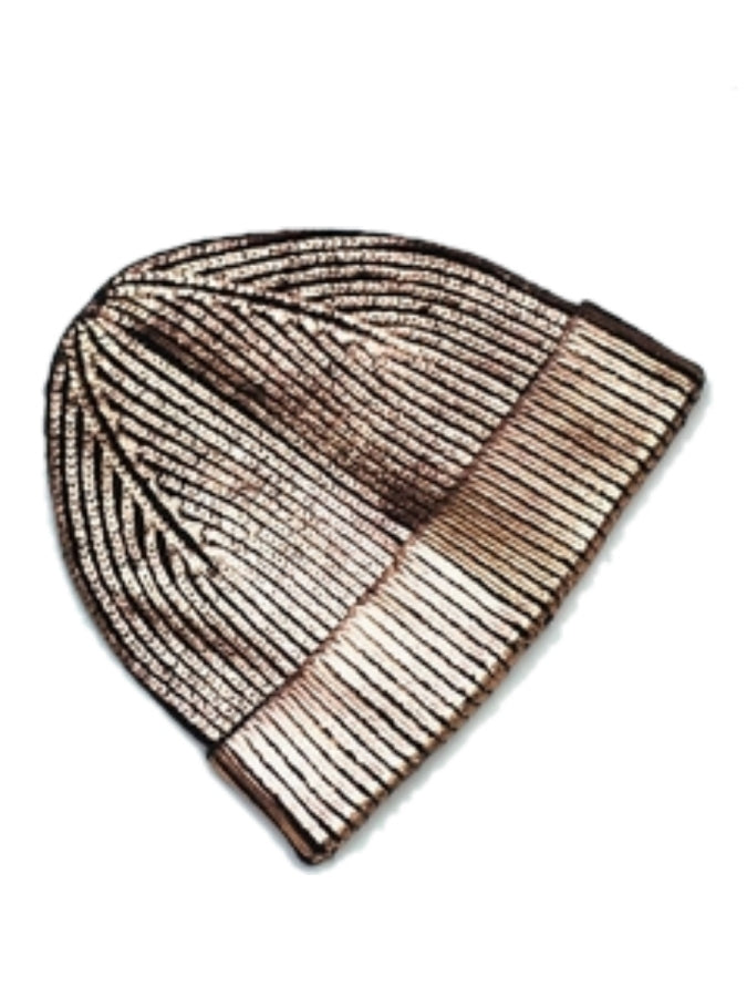 Unisex Metallic Roll Knit Cap X2544