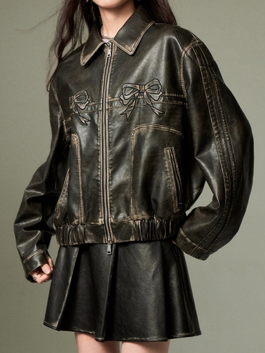 Ribbon Pink Accent Side Line Jacket X2468