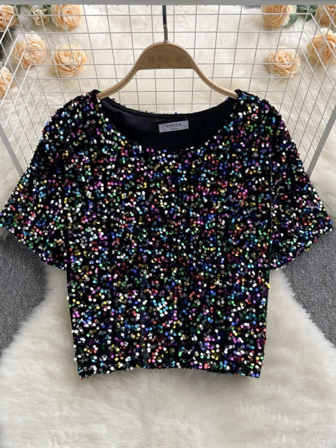 スパンコールTシャツ X2332