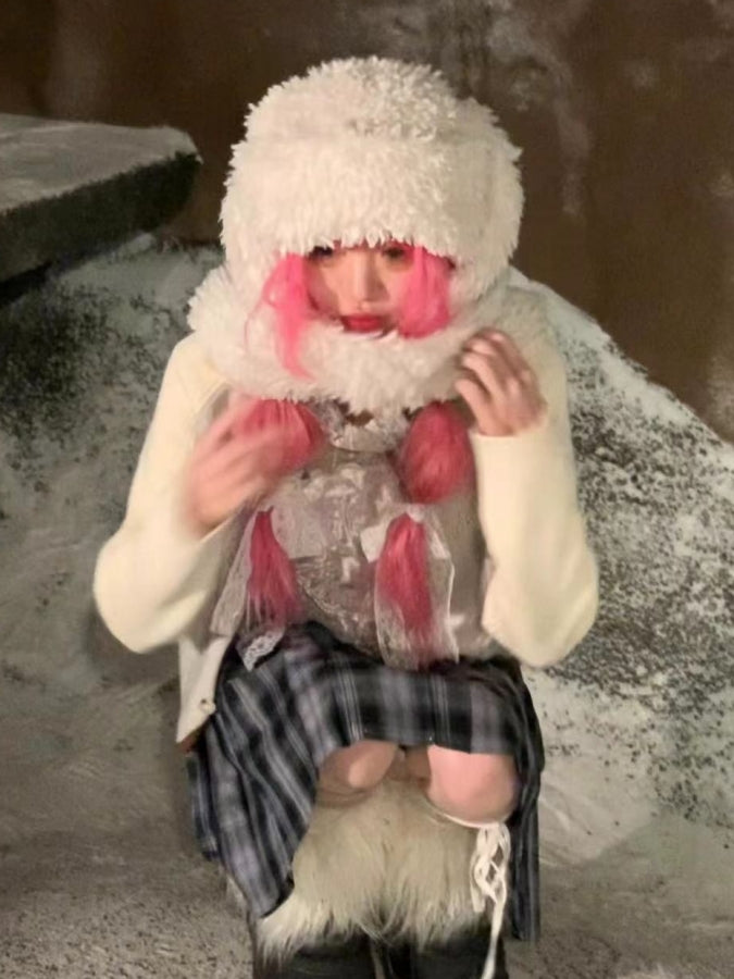Animal Rabbit Boa Cap X2436