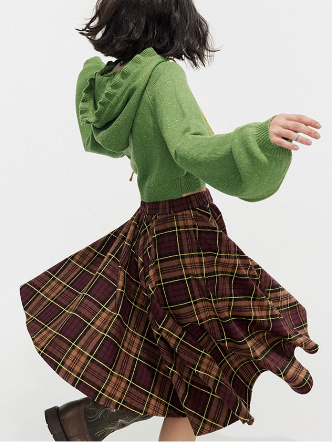 Layered Check Medium Skirt X2458
