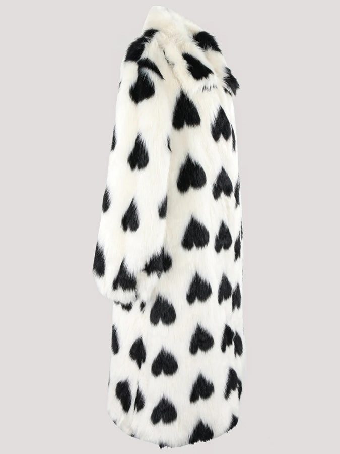 Monotone Heart Long Coat X2527