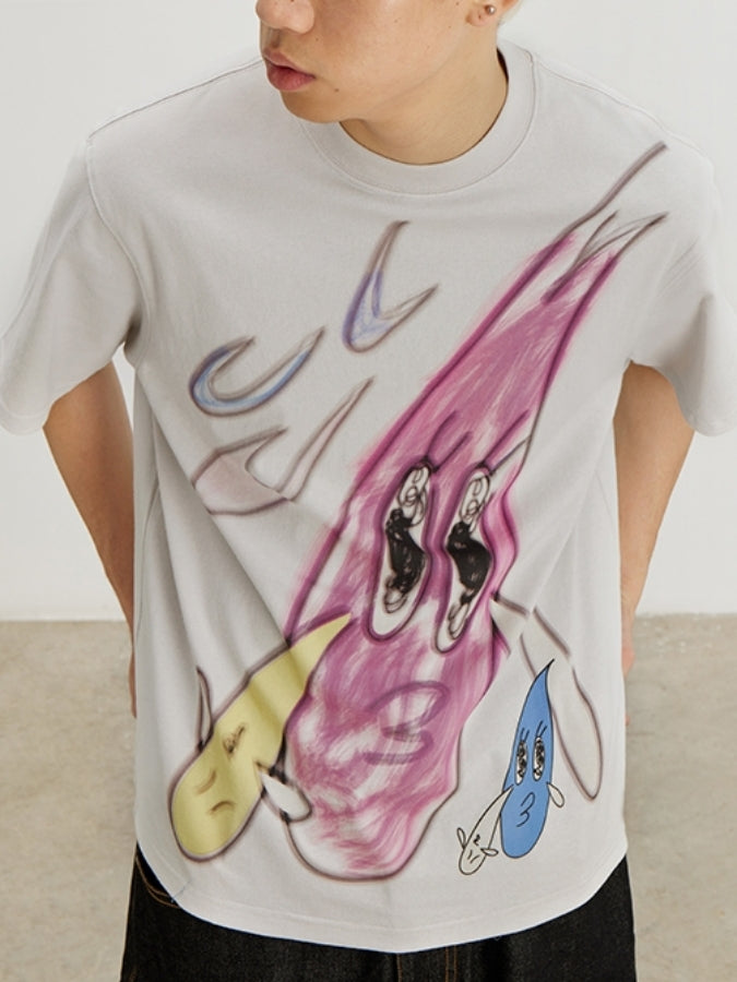 ユニークイラストTシャツ X2410