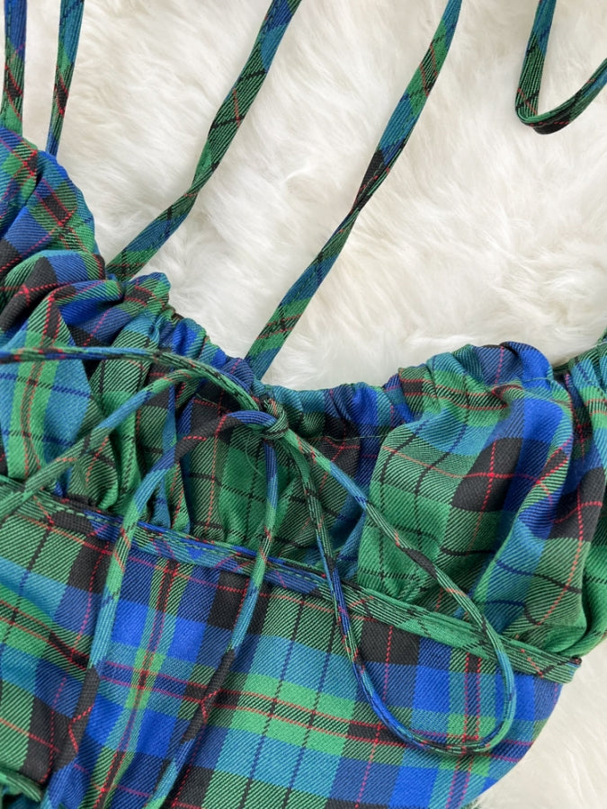 Check Sling Dress X2313