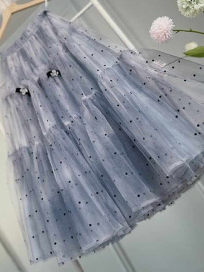 Gradation mesh skirt X2186