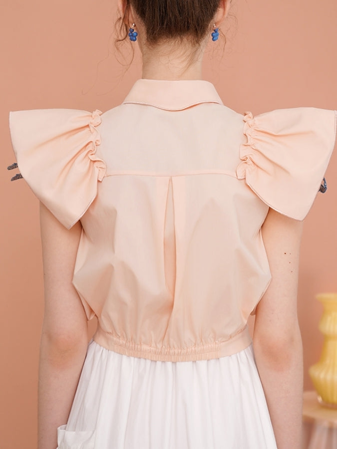 Rabbit Embroidery Blouse X2417