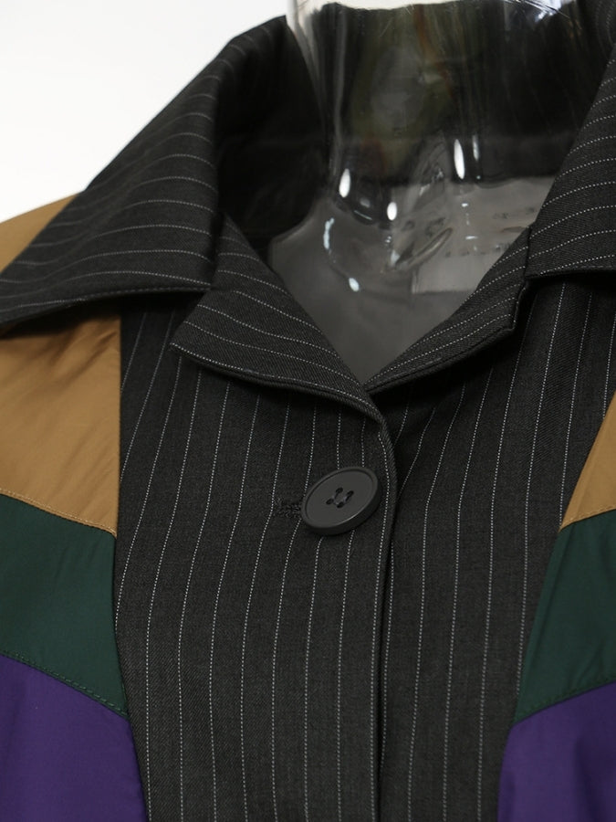 Docking Striped Dress Coat X2484