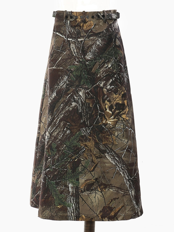 Art Graphic Print Long Skirt X2479