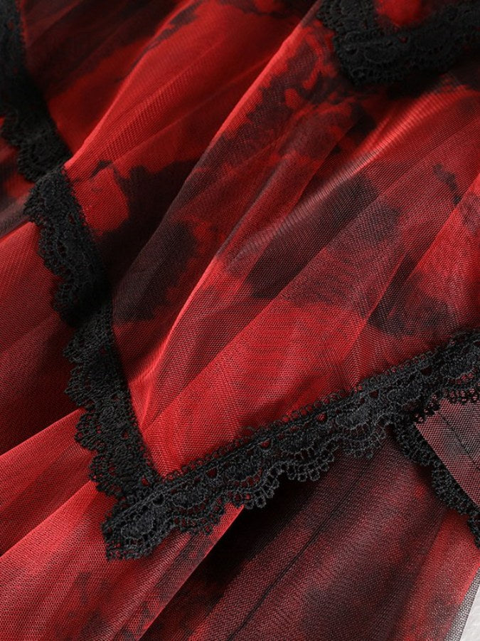 Random Design High Waist Tutu Long Skirt X2180
