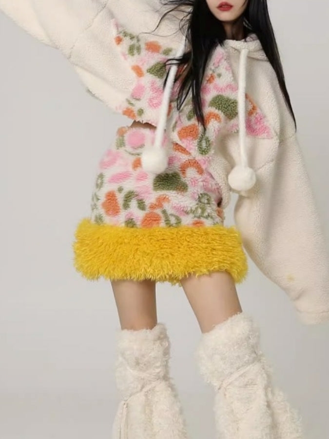 Pile Flower Mini Skirt X2435