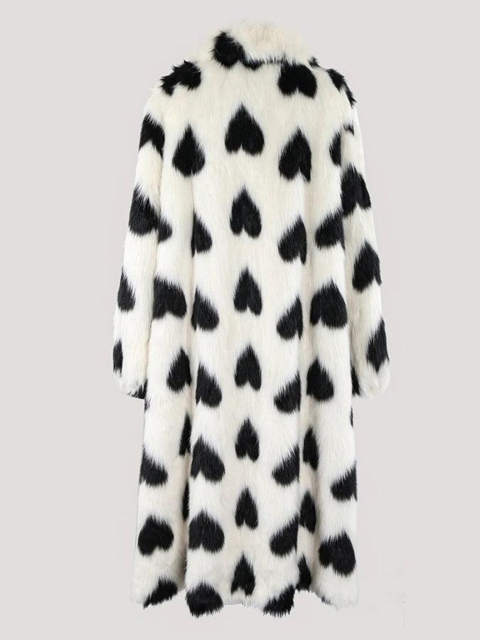 Monotone Heart Long Coat X2527