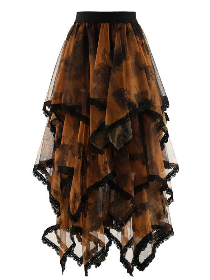 Random Design High Waist Tutu Long Skirt X2180