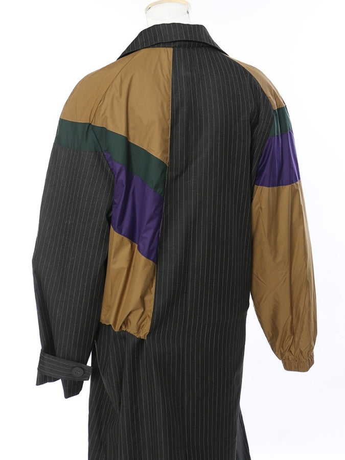 Docking Striped Dress Coat X2484