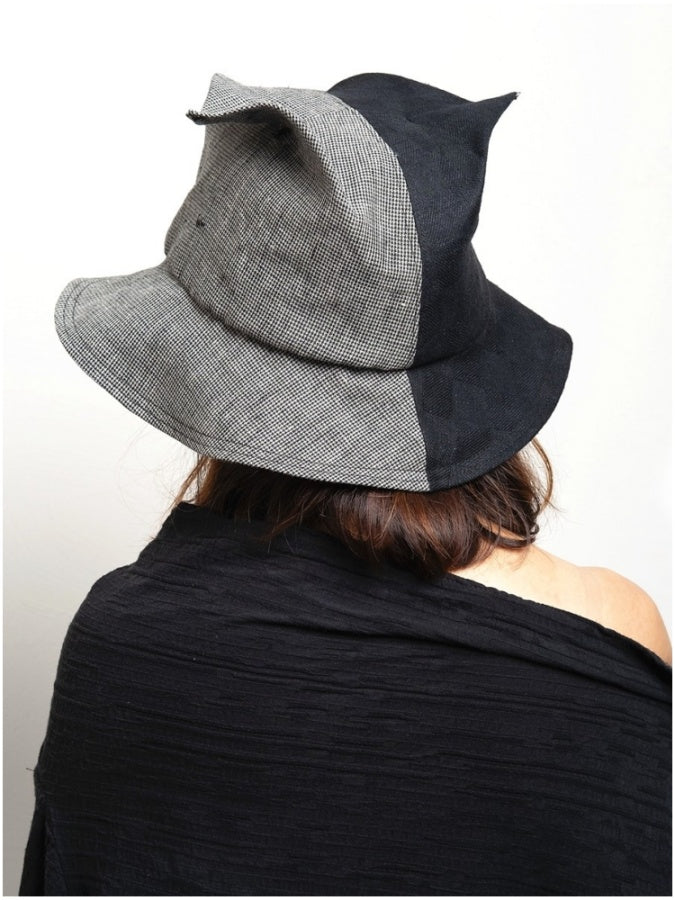 Glen Check Pattern Bicolor Bucket Hat X2914