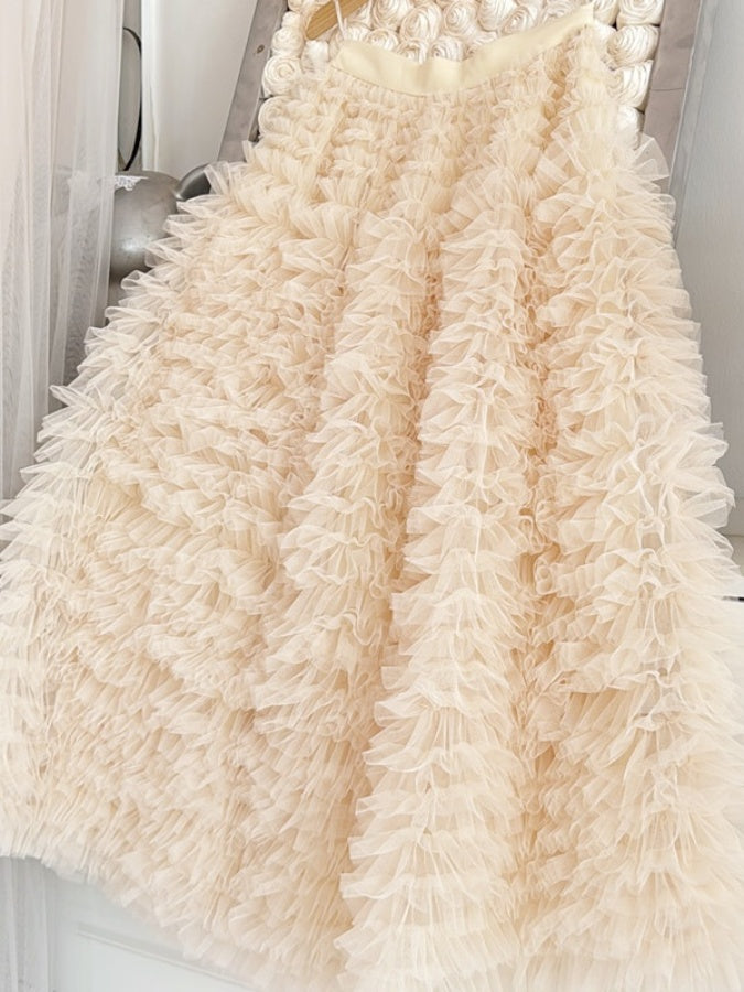 Ruffle Mesh Cake Skirt X3010