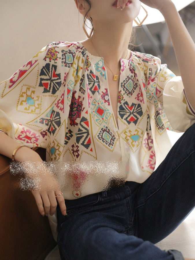Nostalgic Henley Neck Shirt X2414