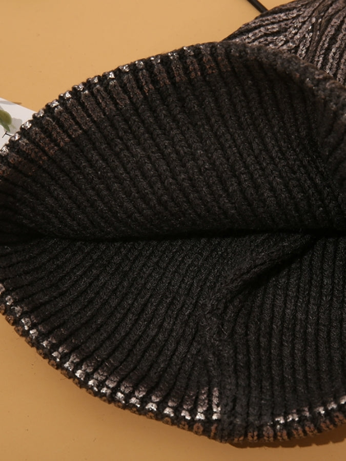 Unisex Metallic Roll Knit Cap X2544