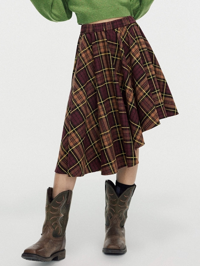 Layered Check Medium Skirt X2458