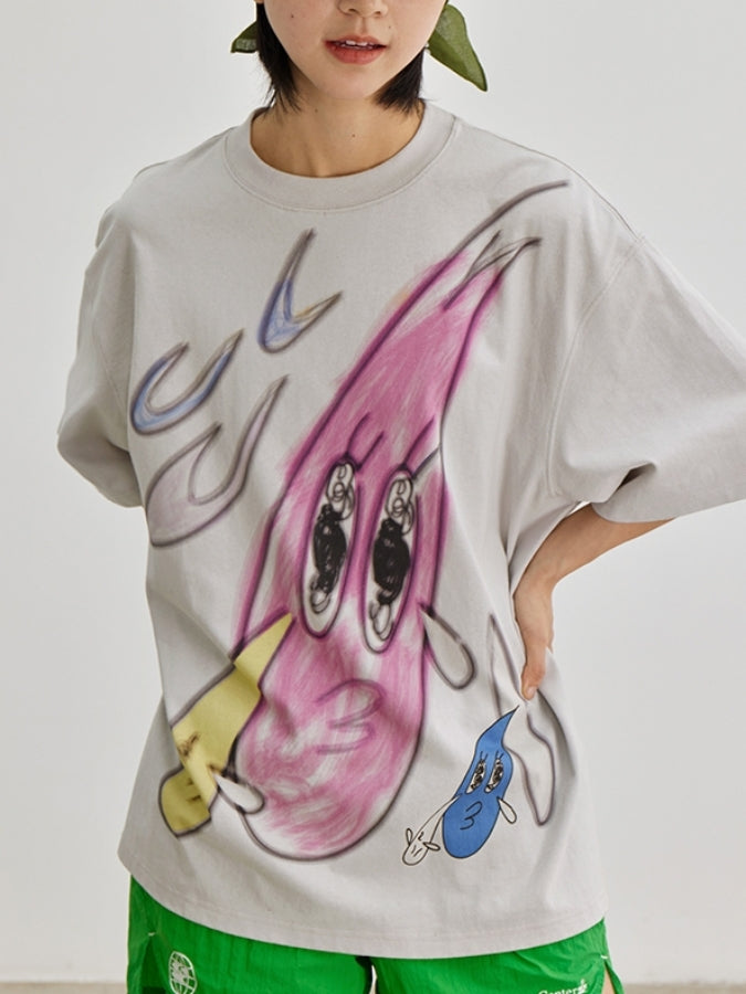 ユニークイラストTシャツ X2410