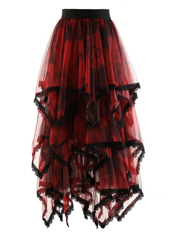 Random Design High Waist Tutu Long Skirt X2180