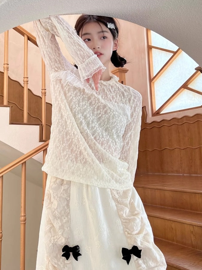 エッジフリルシアーボトミングシャツ X2516