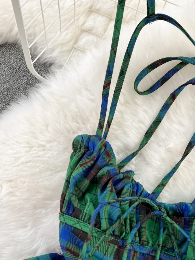 Check Sling Dress X2313