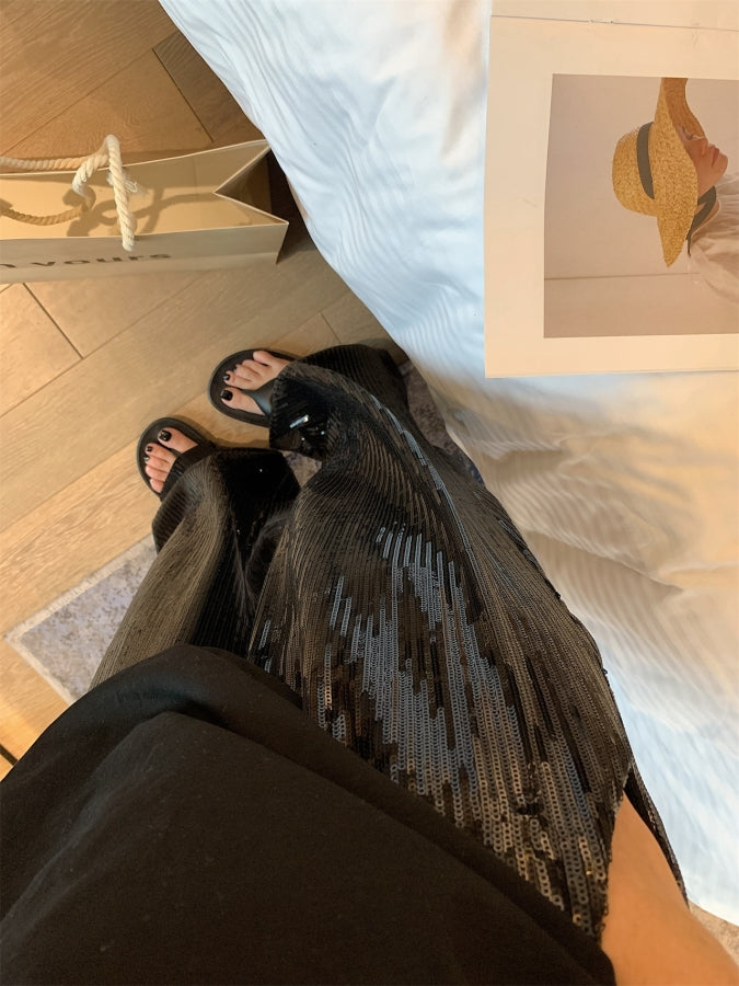 スパンコールドレープパンツ X2371