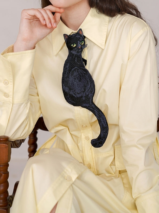 Cat motif tie X2509