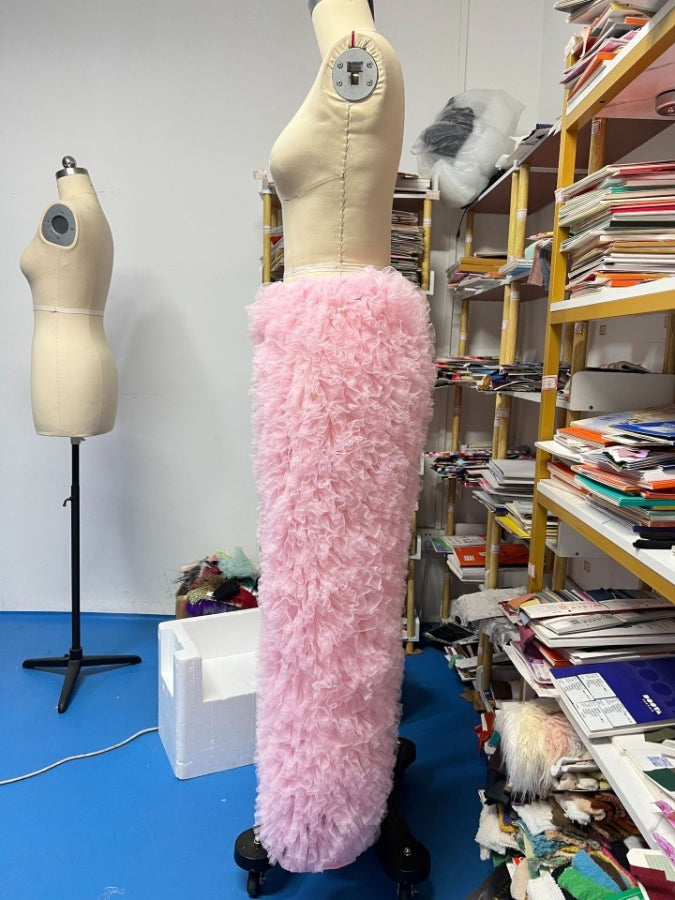 フリルボリュームハイウエストワイドレッグパンツ X2391