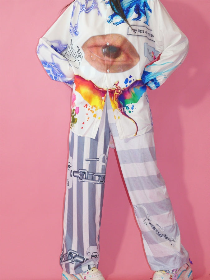 グラフィックプリントシャツ X2445