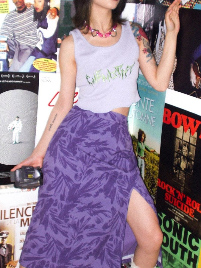 Botanical Deep Slit Skirt X2177