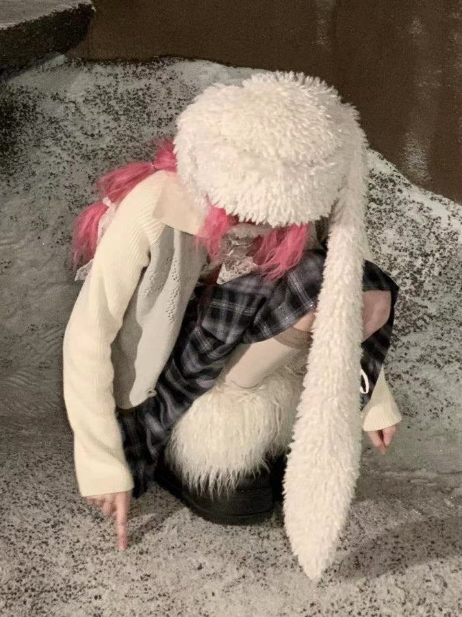 Animal Rabbit Boa Cap X2436