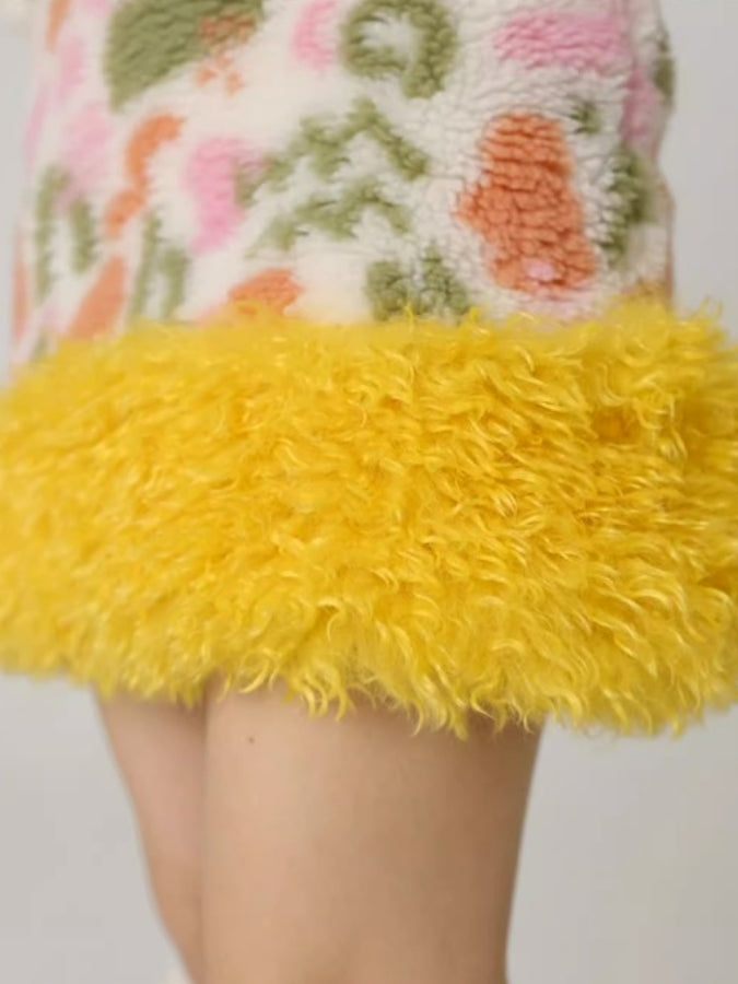 Pile Flower Mini Skirt X2435
