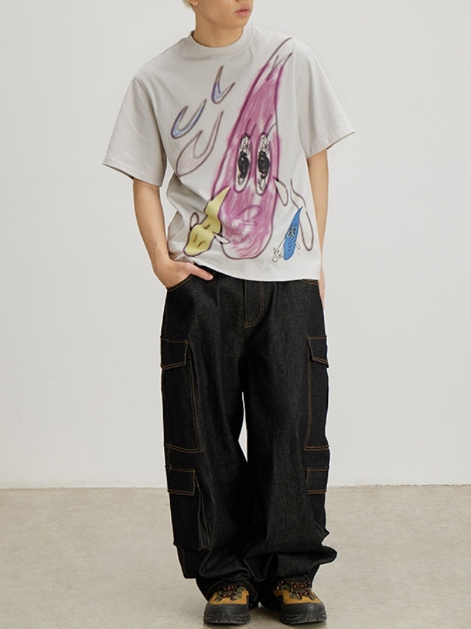 ユニークイラストTシャツ X2410