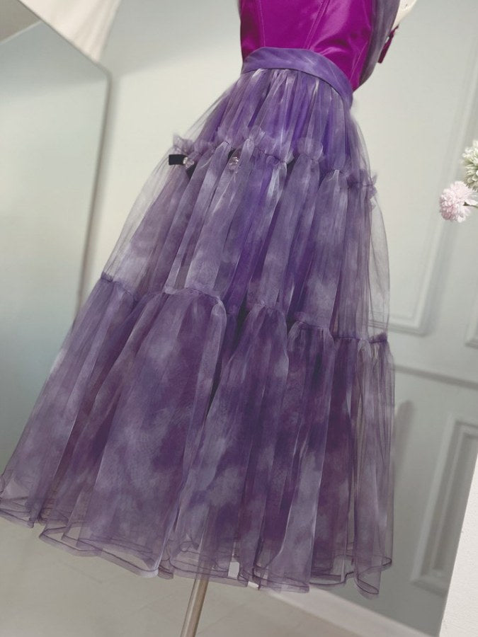 Gradation mesh skirt X2186