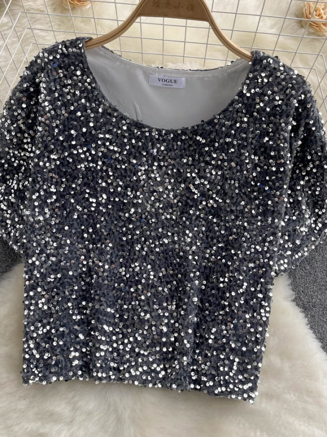 スパンコールTシャツ X2332
