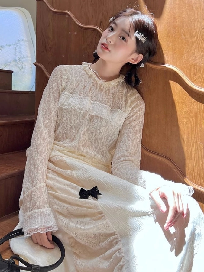 エッジフリルシアーボトミングシャツ X2516