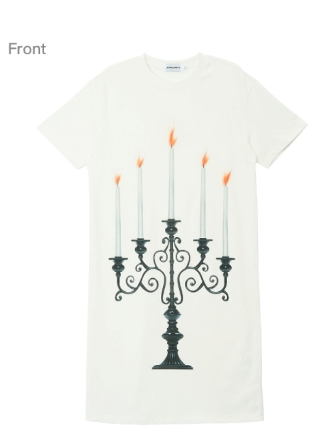 キャンドルプリントロングTシャツ X2378