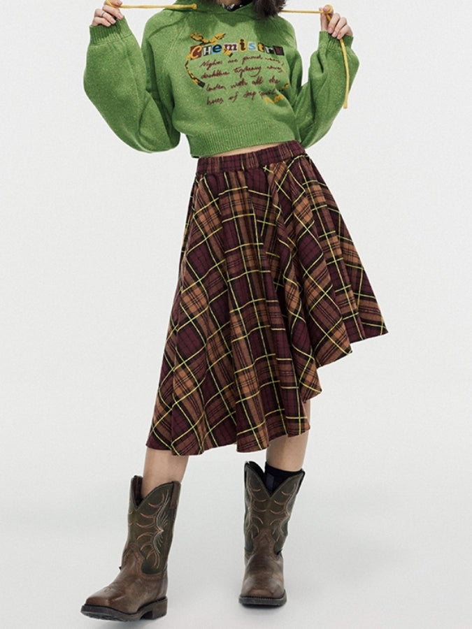 Layered Check Medium Skirt X2458