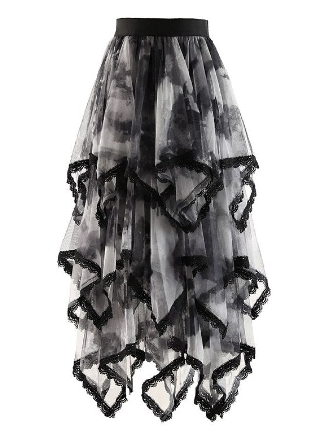 Random Design High Waist Tutu Long Skirt X2180