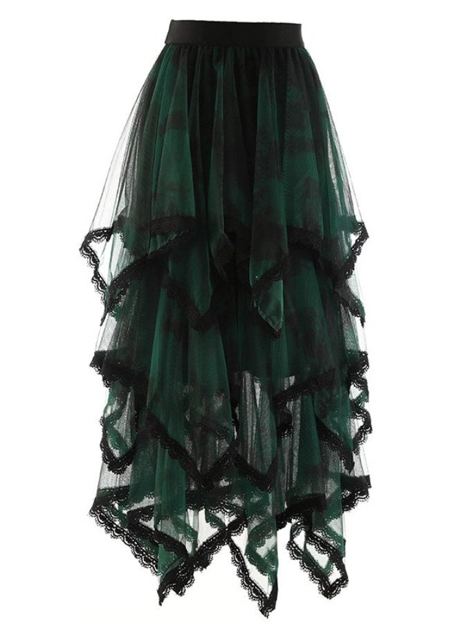 Random Design High Waist Tutu Long Skirt X2180
