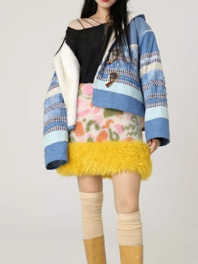 Pile Flower Mini Skirt X2435