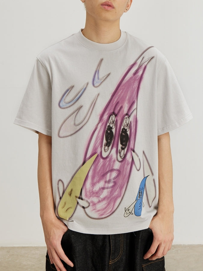 ユニークイラストTシャツ X2410