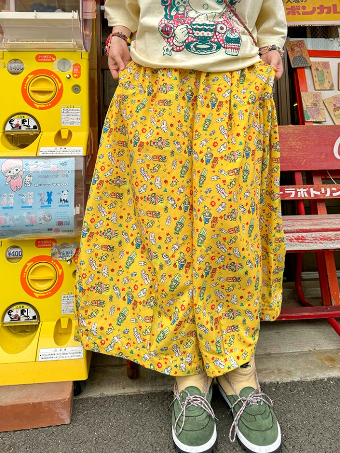 Cute Illustration Print Loose Pants X2742